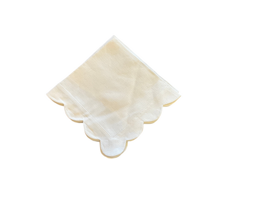 Set of 6 22x22 Sunflower Scallop Napkin