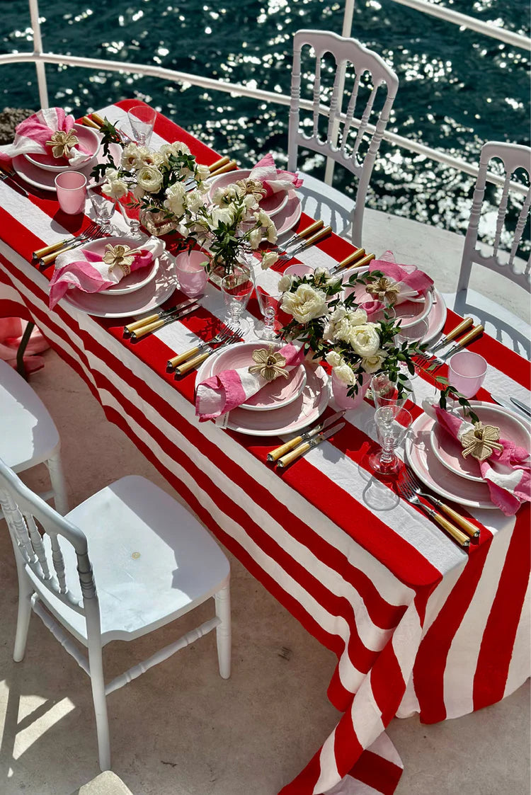 Red Stripe Tablecloth