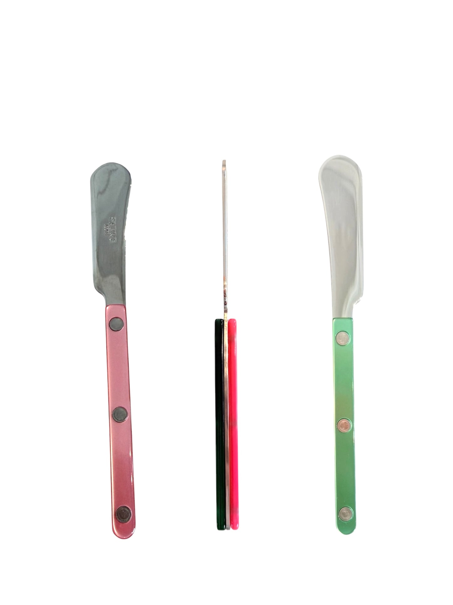 Sabre Bistrot Butter Spreader- Pearly Pink & Green Bicolor