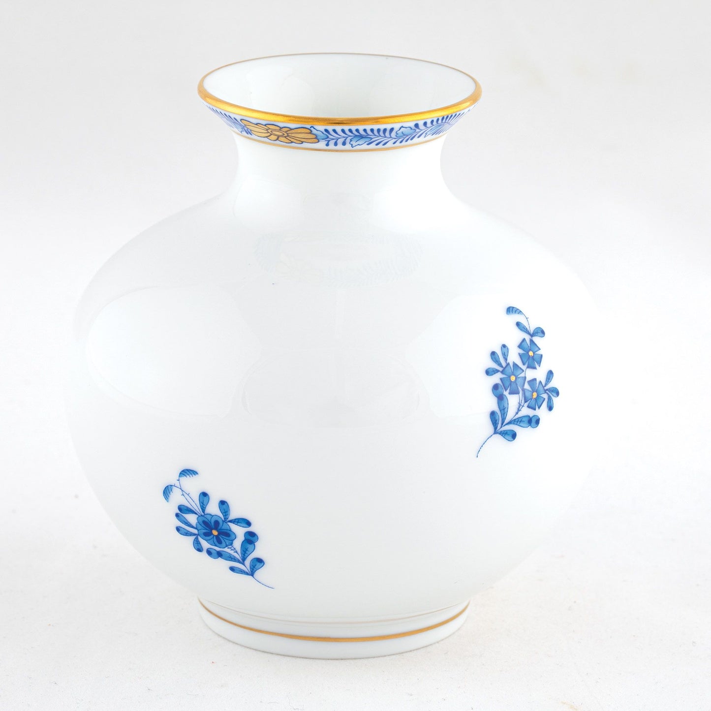 Herend Chinese Bouquet Blue Round Vase