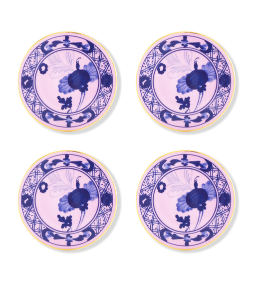 Oriente Italiano Azalea 4pc. Coaster Set by Ginori 1735
