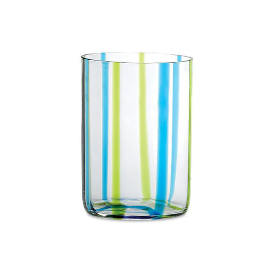 Green and Blue Striped Tumbler, set of 6