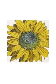 Set of 6 John Derian and Summerill & Bishop Sunflower Napkins