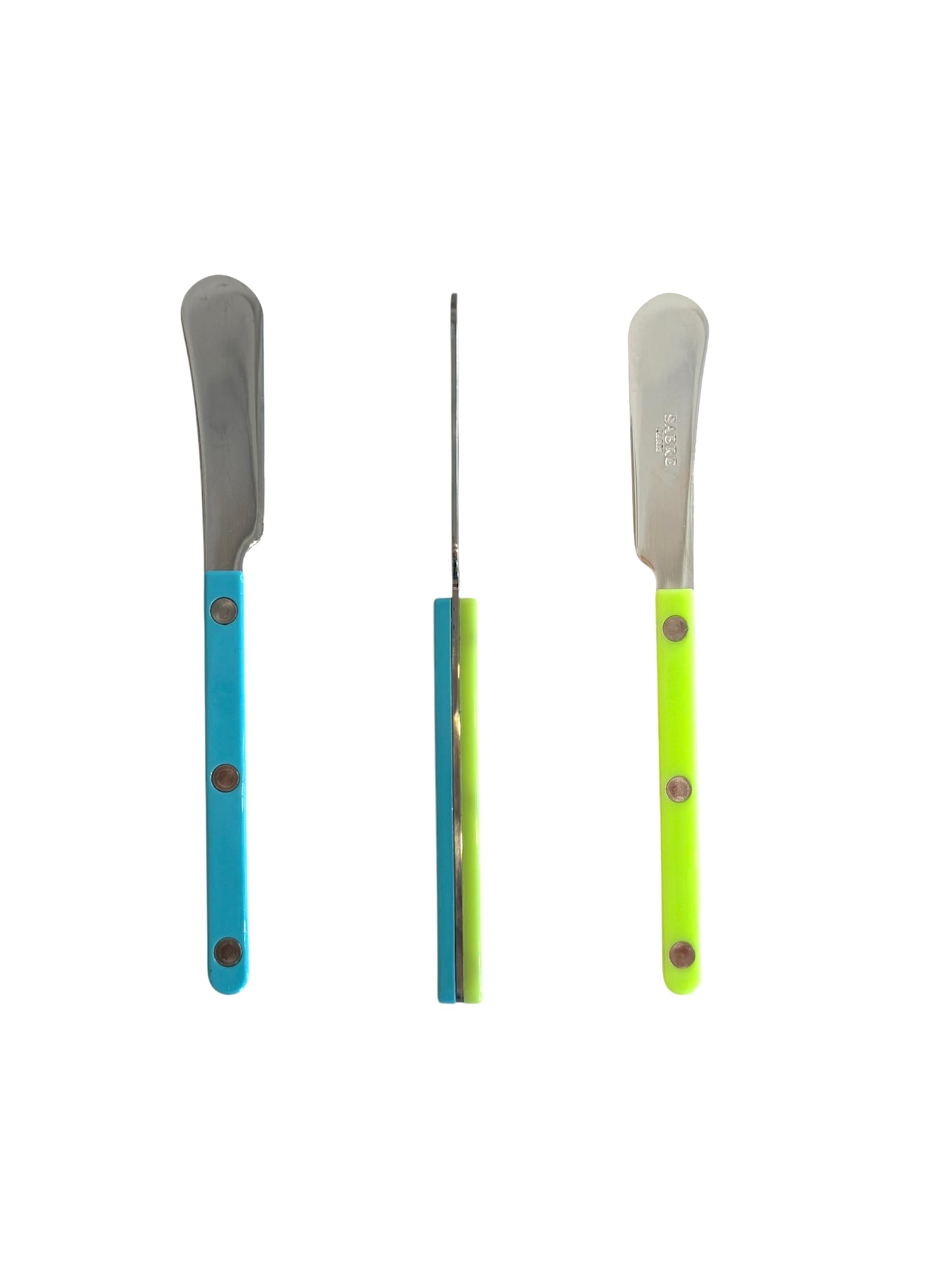 Sabre Bistrot Butter Spreader- Blue & Lime Green Bicolor