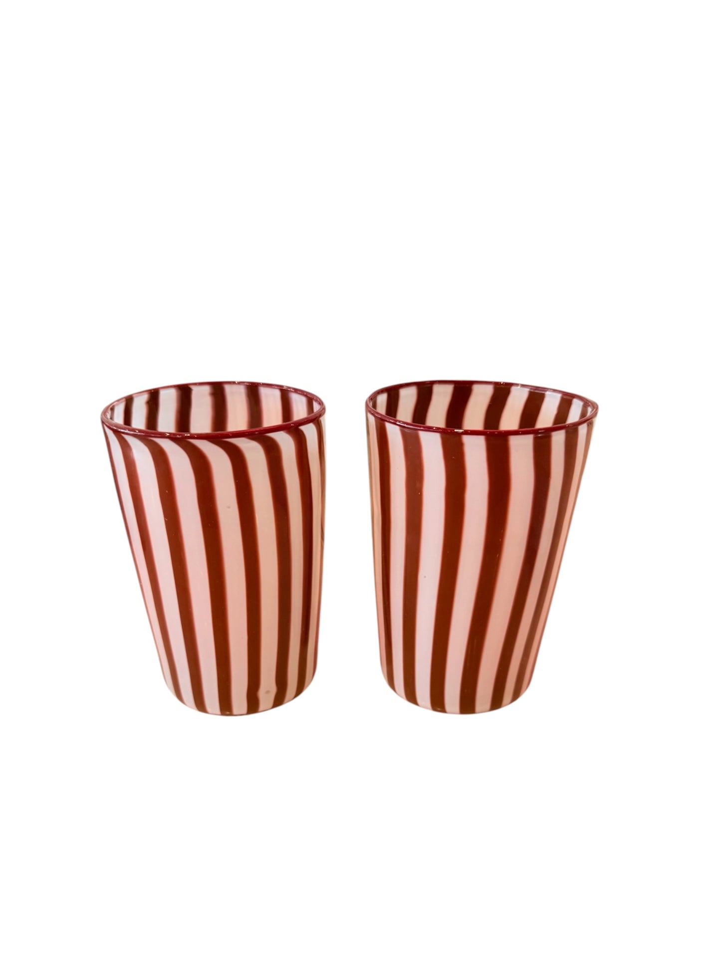 Venetian Burgundy Striped Tumbler-Set of 2