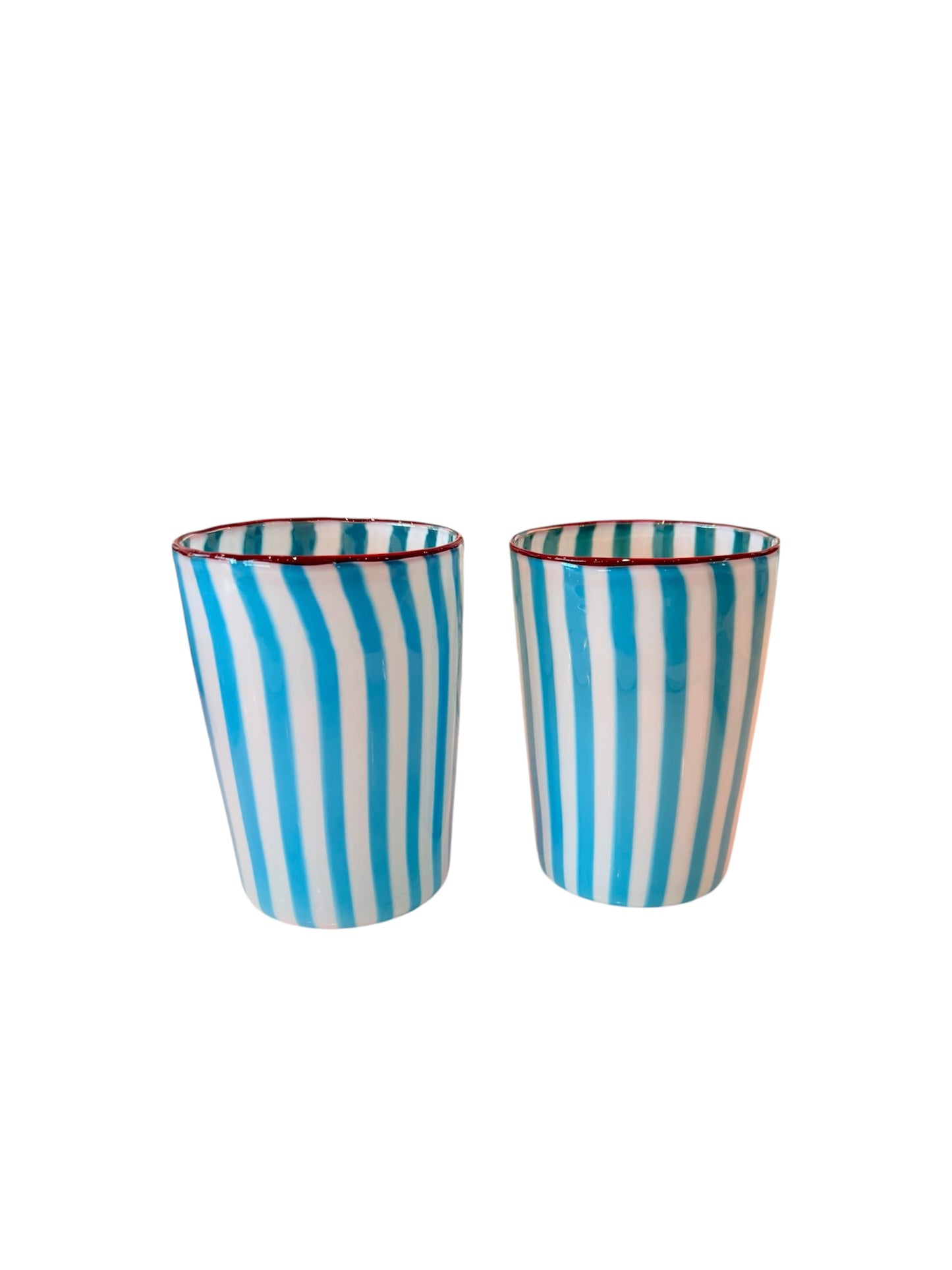 Venetian Turquoise Striped Tumbler-Set of 2