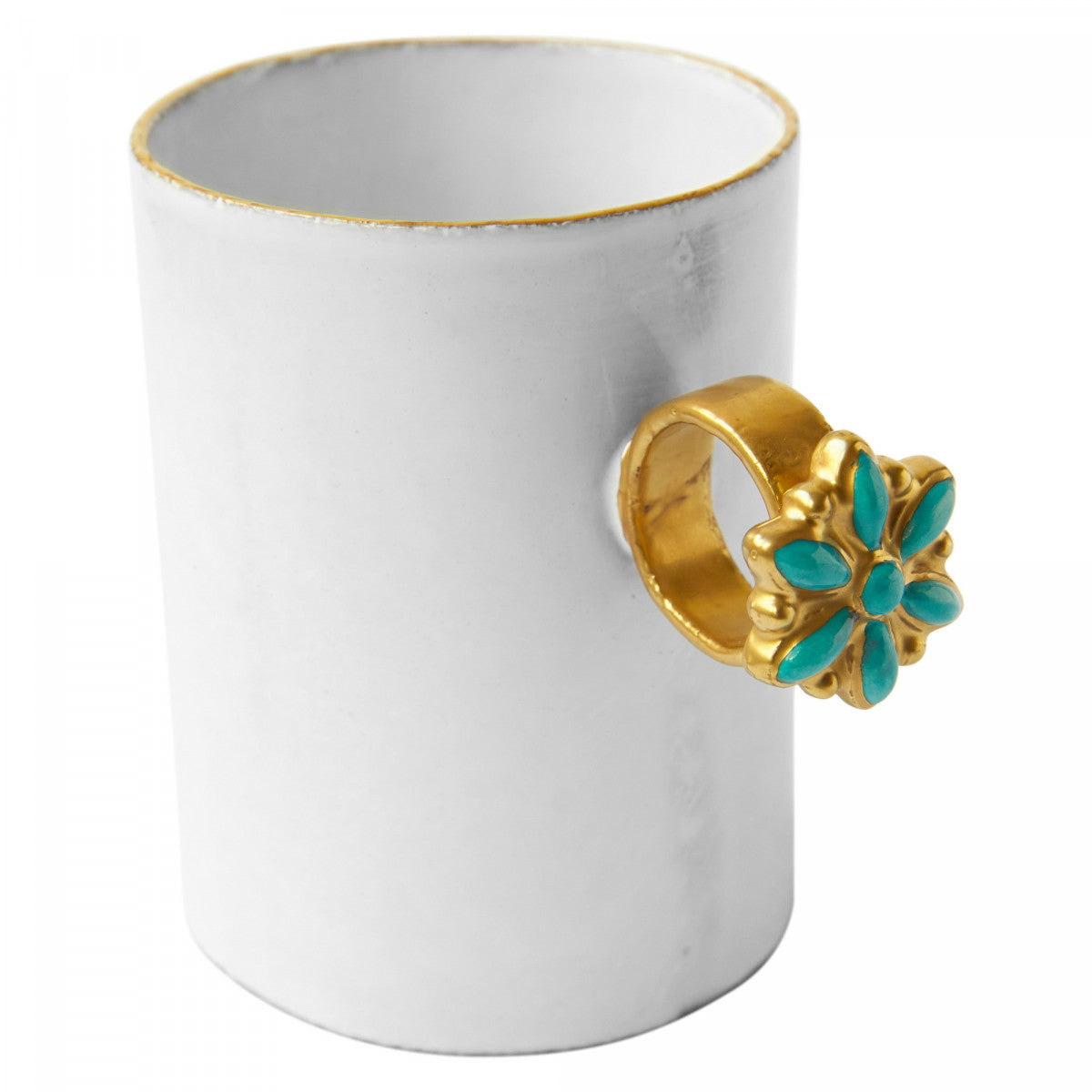 Blue Flower Ring Cup