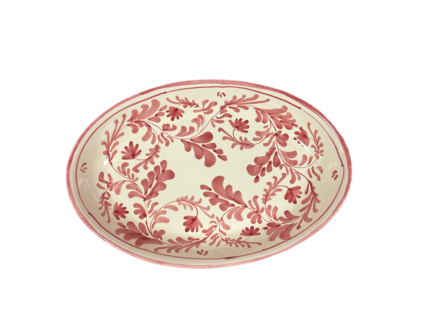 Flora Red Oval Platter