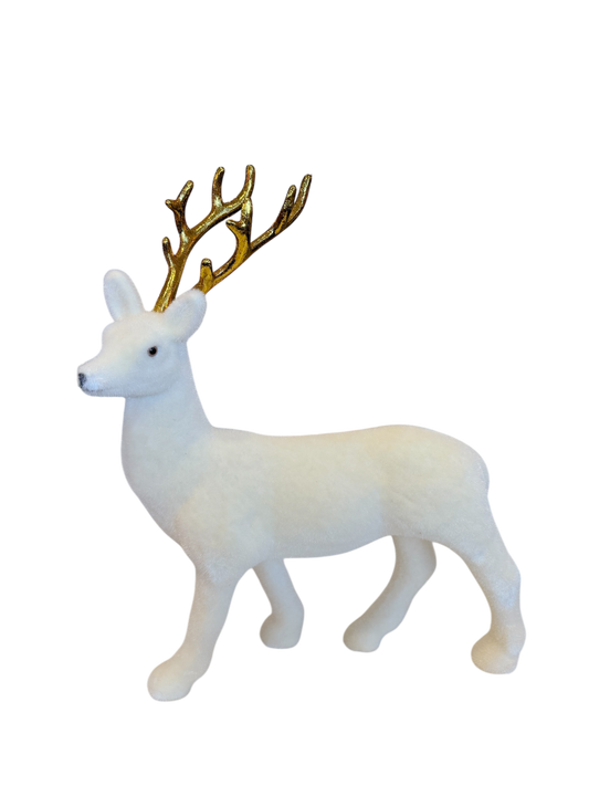Flocked Reindeer - White