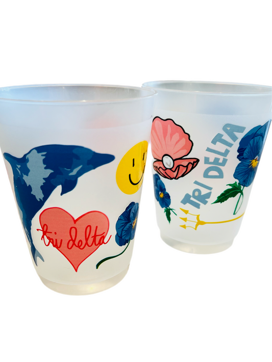 Tri Delta Shatterproof Cups, Set of 10