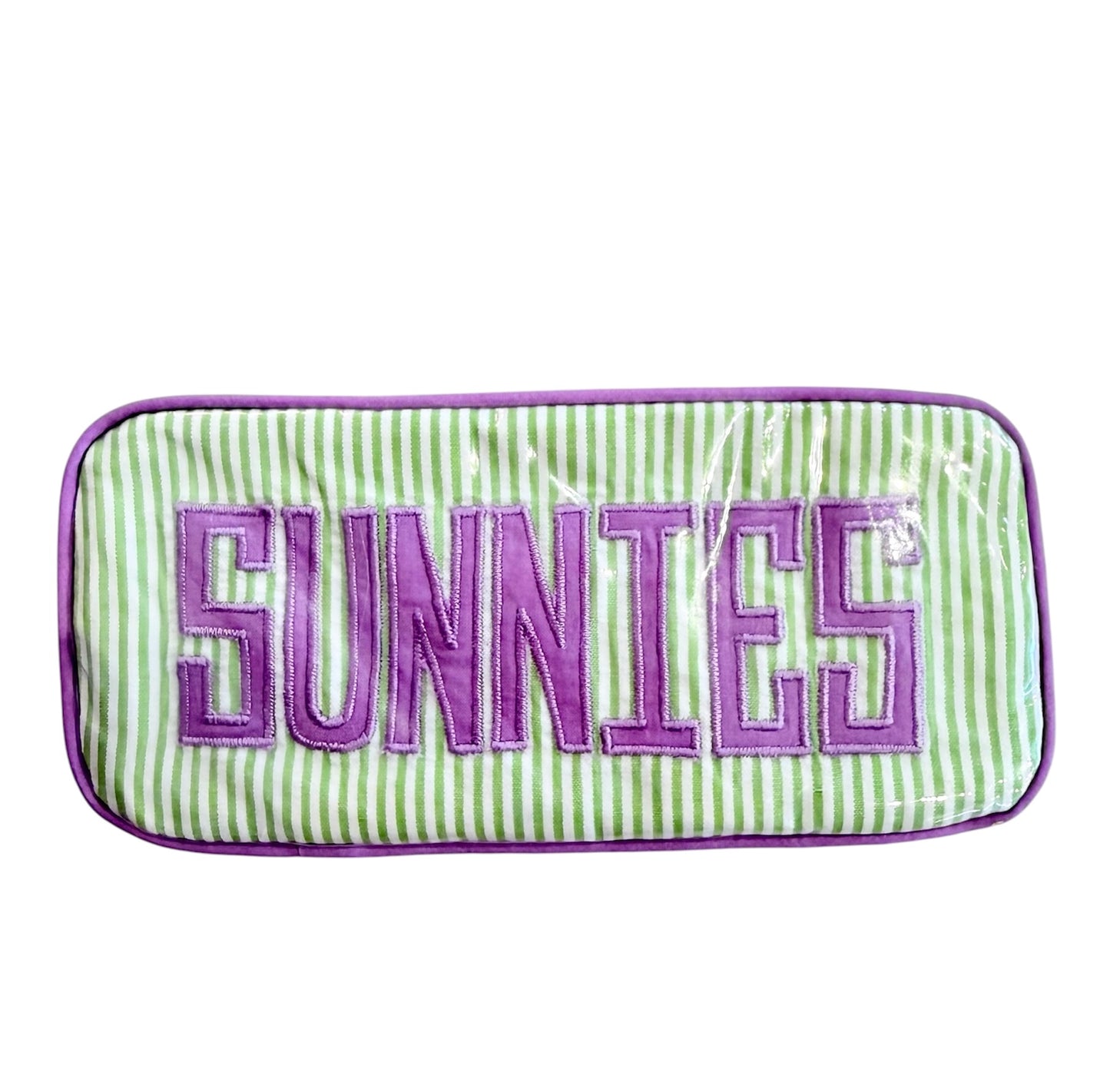 Green Seersucker Stripe Sunnies Case