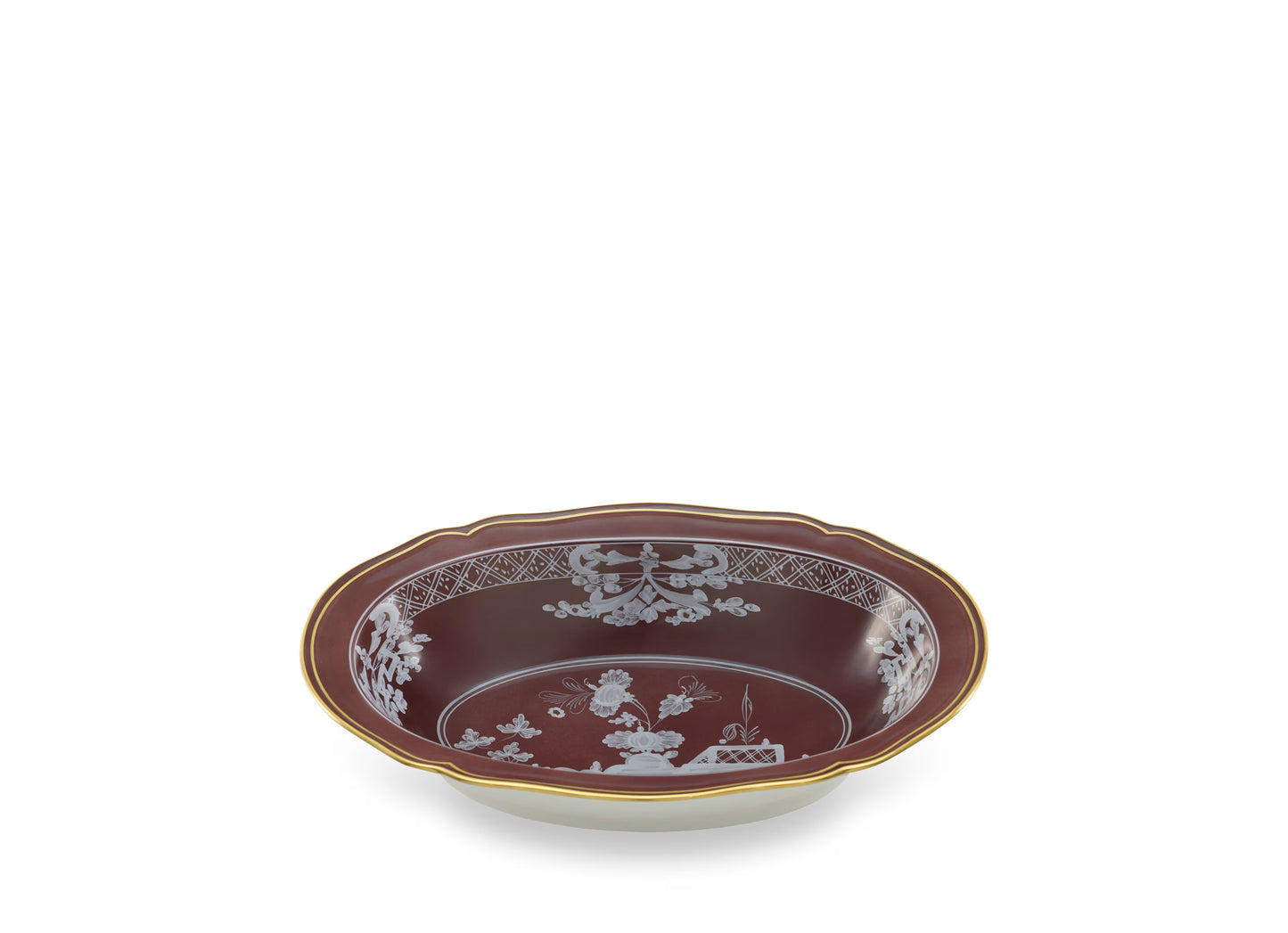 Oriente Italiano Castagna Oval Bowl by Ginori 1735