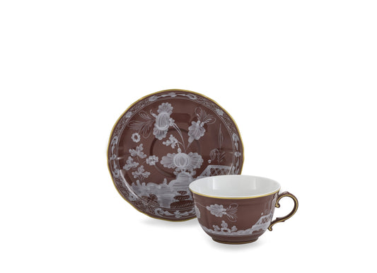 Oriente Italiano Castagna Tea Cup & Saucer by Ginori 1735