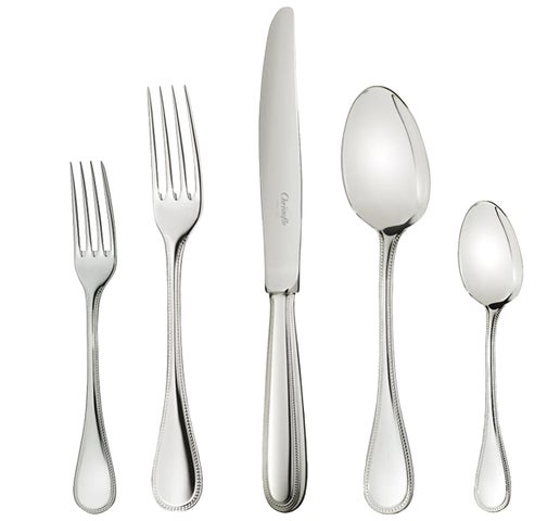 Christofle Perles 5pc. Stainless Steel Flatware Set