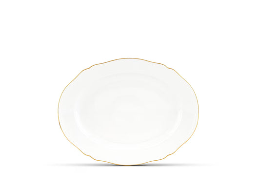 Corona Large Gold Oval Platter by Ginori 1735