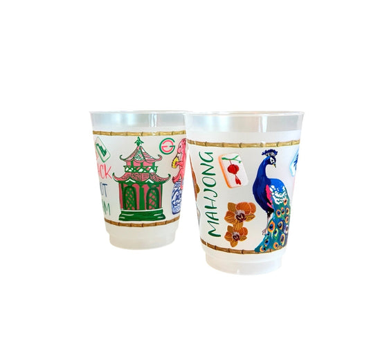 Mahjong Shatterproof Cups, set of 10