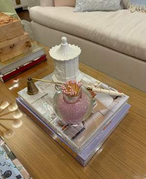 Handblown Match Striker with Matches - Pink