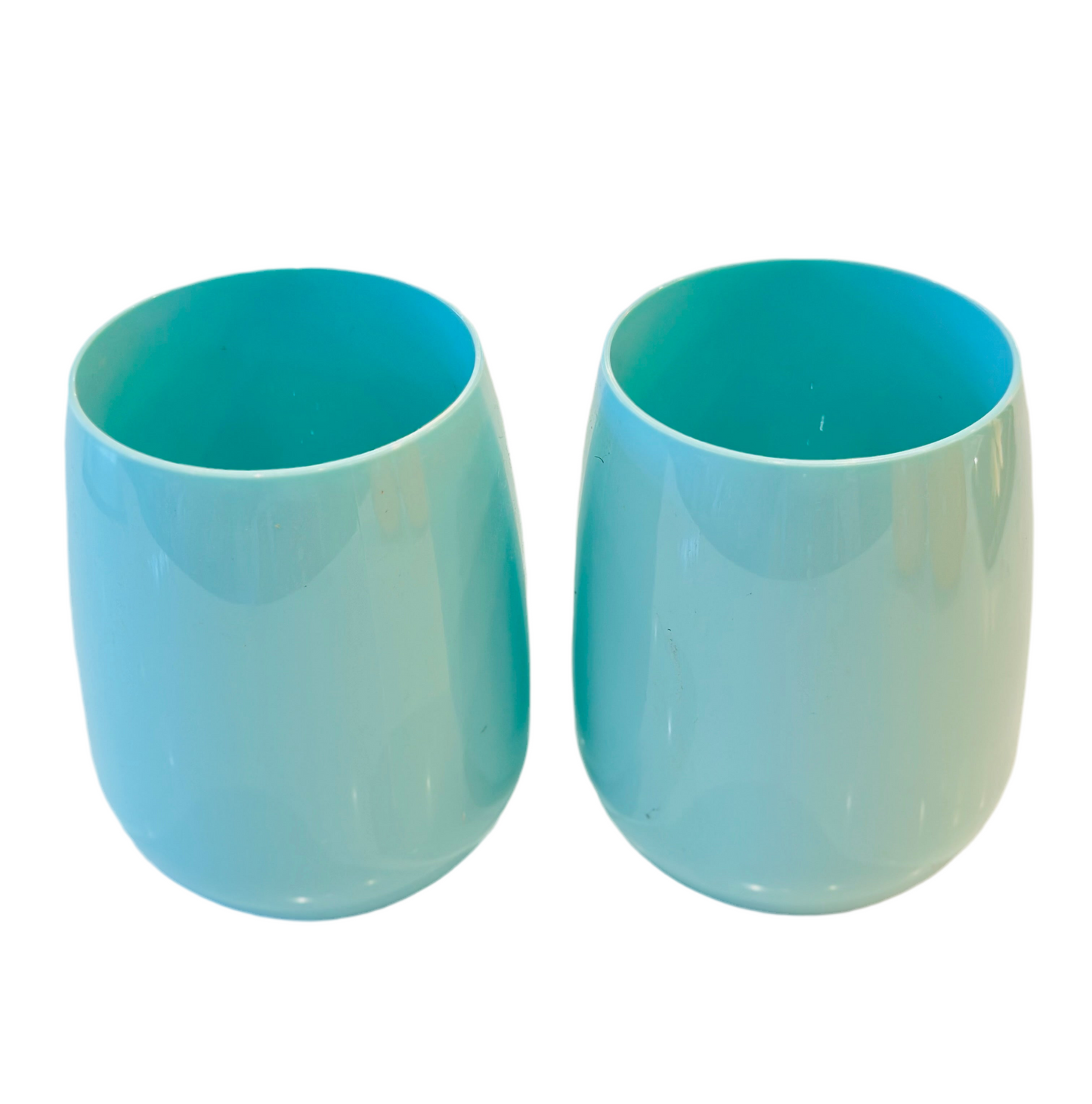 Aqua Acrylic Wine Glass Set of 2