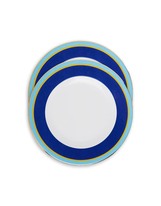 Blue Rainbow Dinner Plates set of 2