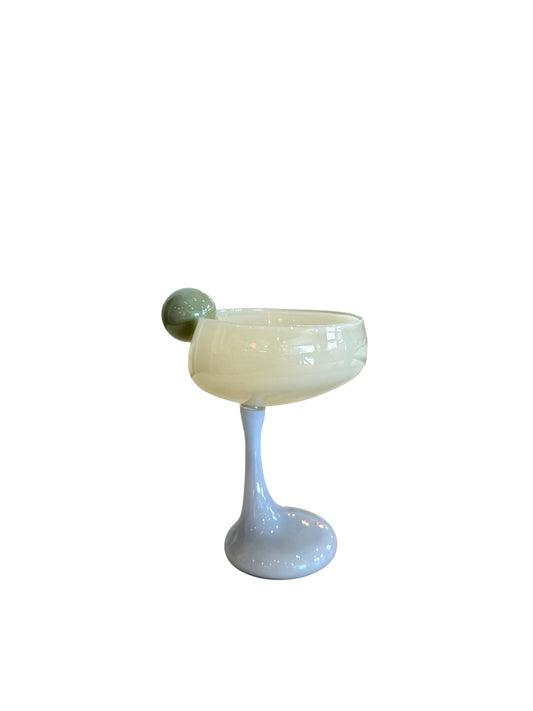 Helle Mardahl The Signature Glass with a Twist in Olive and Champagne