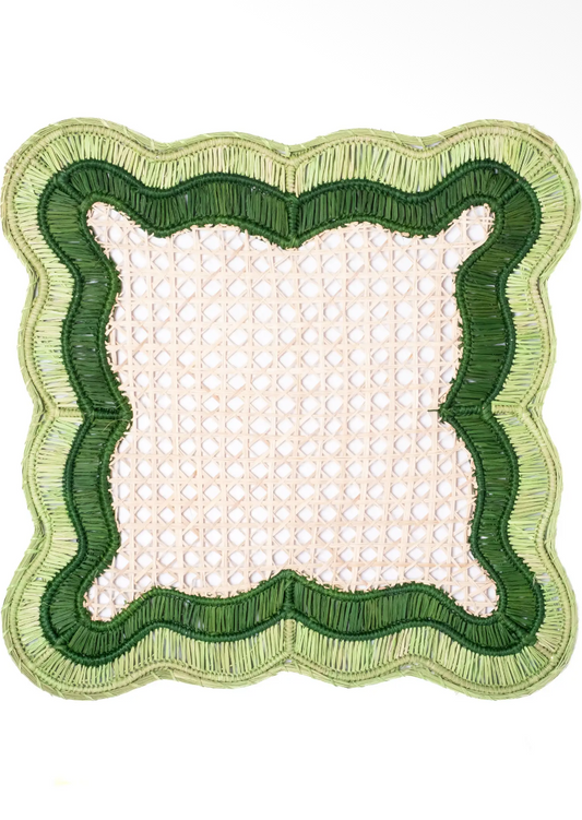 Set of 4 - Wavy Placemat - Pistachio Dark Green