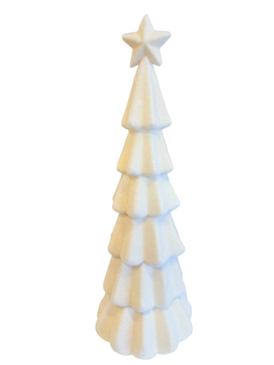 Large Flocked Christmas Tree - White