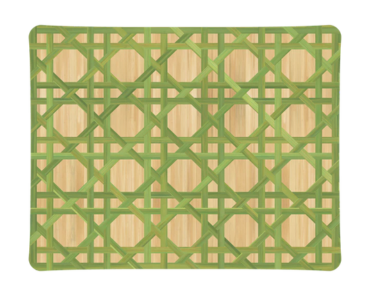 Cane Patterned Green Acrylic Tray