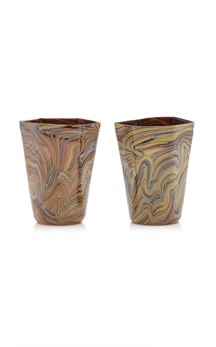 Murano Marbleized Tumblers-Set of 2