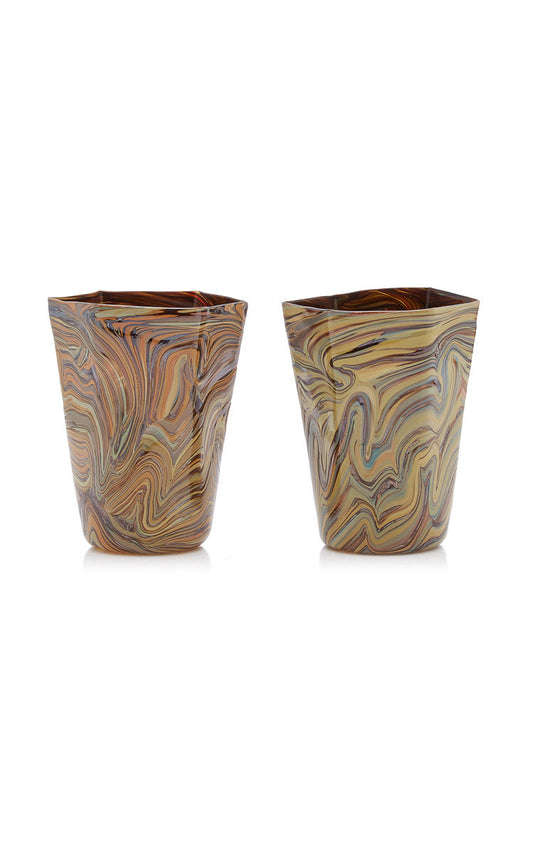 Murano Marbleized Tumblers-Set of 2
