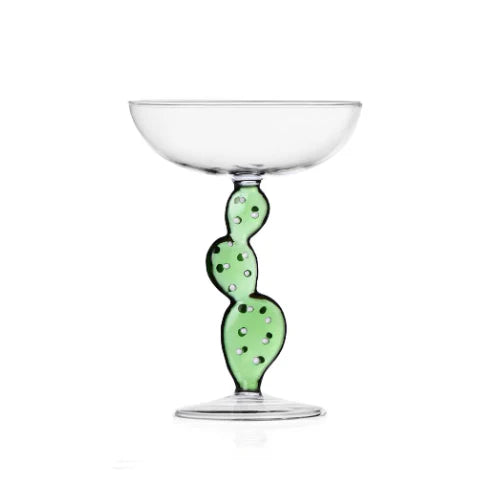 Stemmed Cactus Glass, set of 2