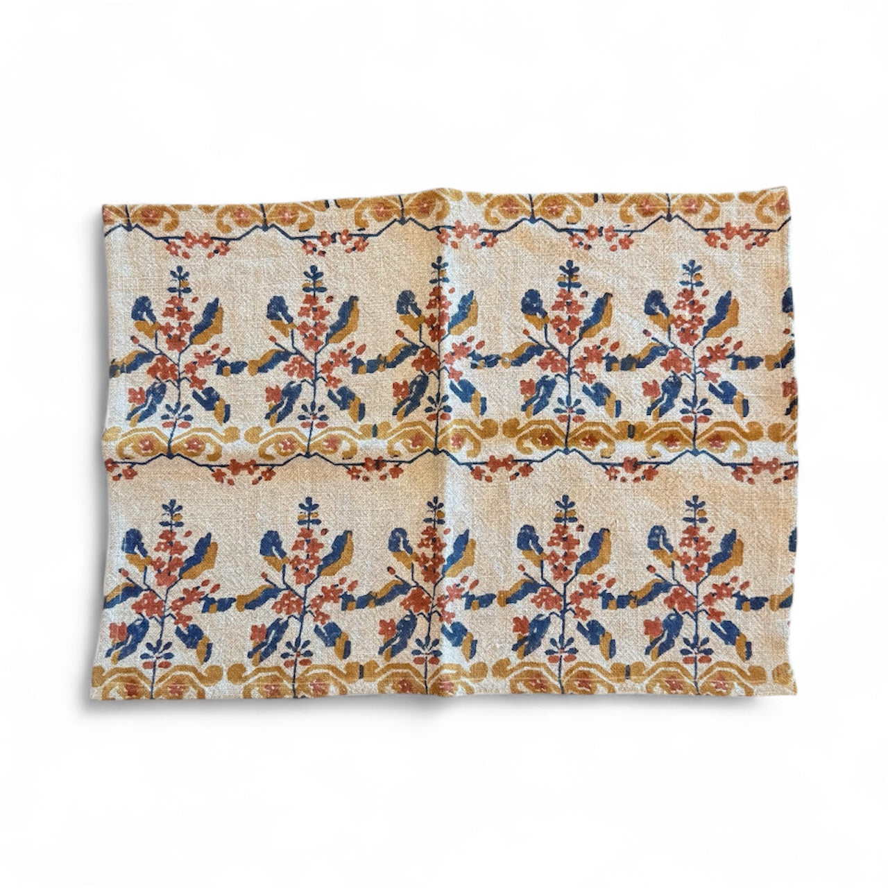 Woven Linen Placemats, Color Block Print on Natural - Set of 6