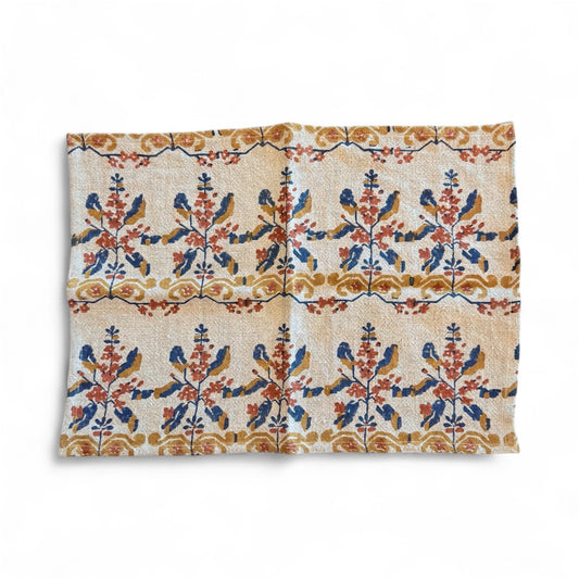 Woven Linen Placemats, Color Block Print on Natural - Set of 6