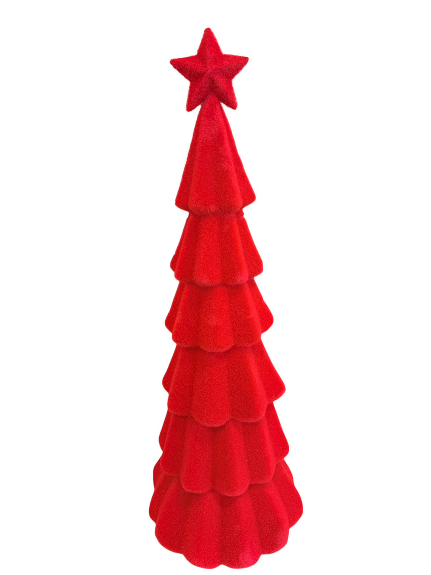 Large Flocked Christmas Tree - Red
