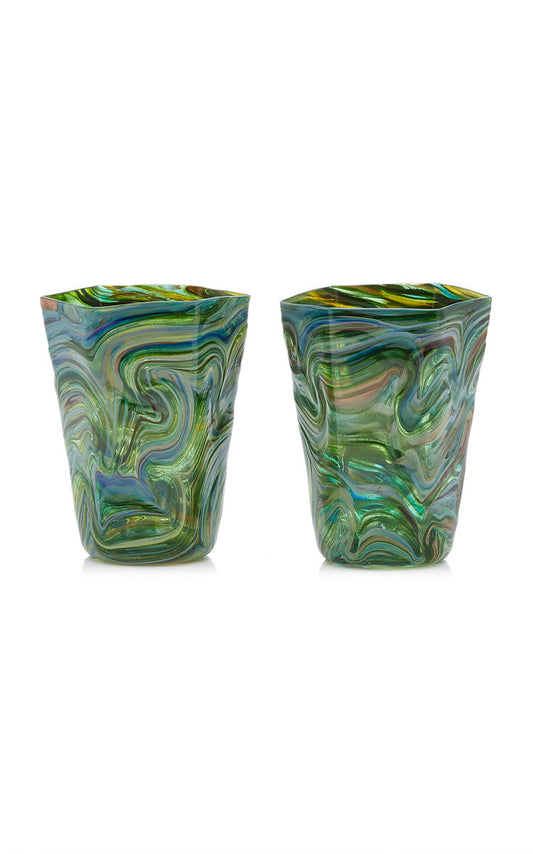 Murano Marbleized Tumblers-Set of 2