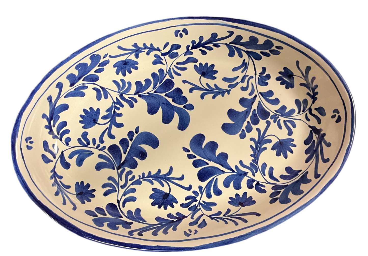 Flora Blue Oval Platter