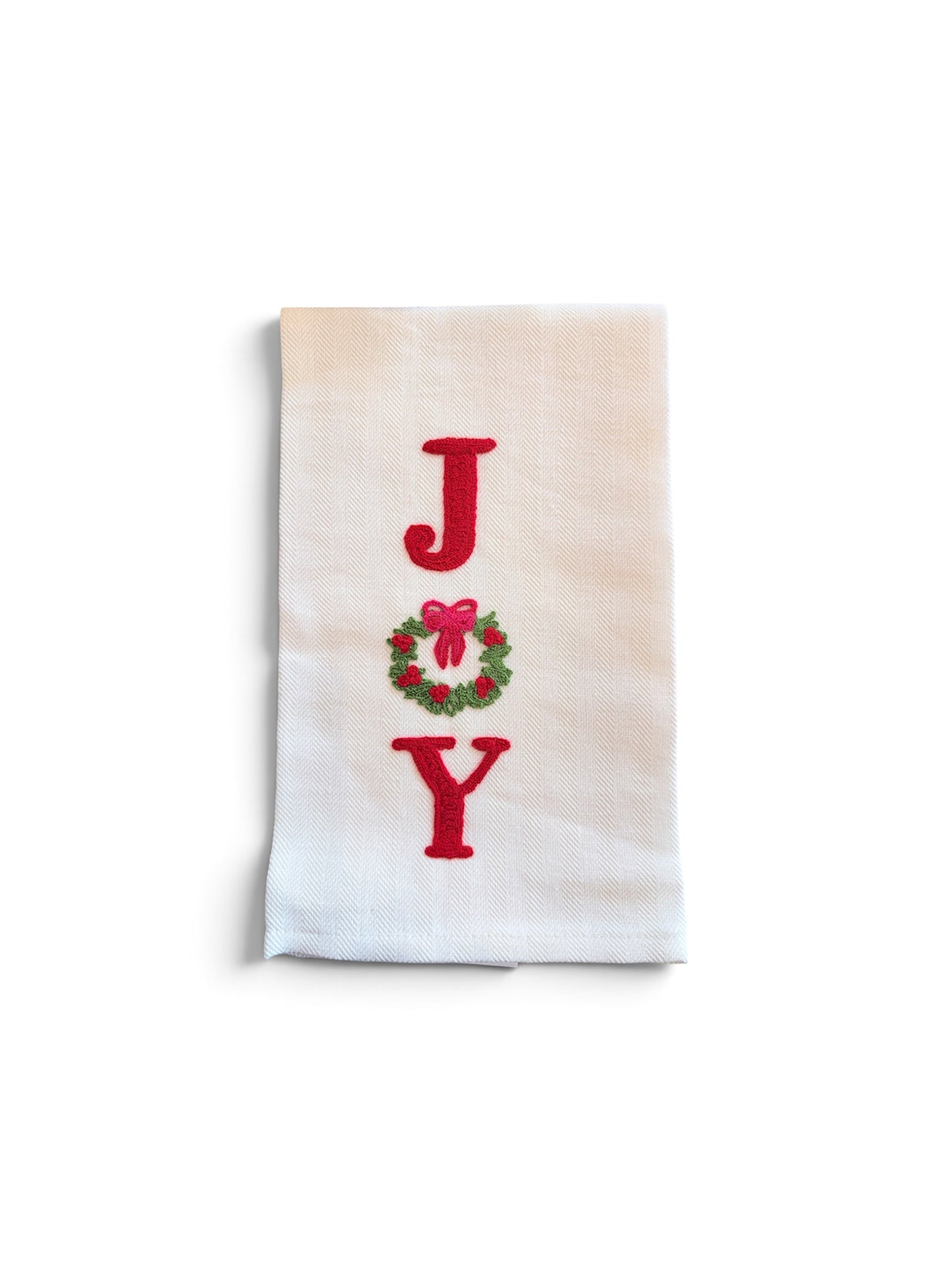 Joy Embroidered Italian Tea Towel