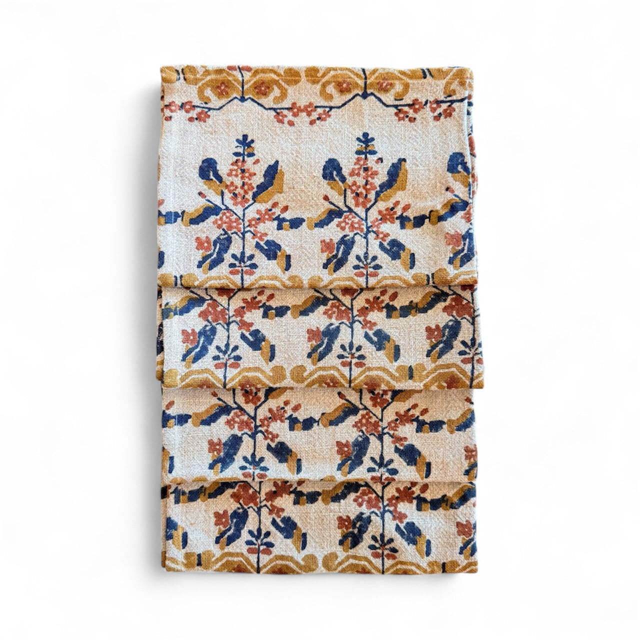 Woven Linen Placemats, Color Block Print on Natural - Set of 6