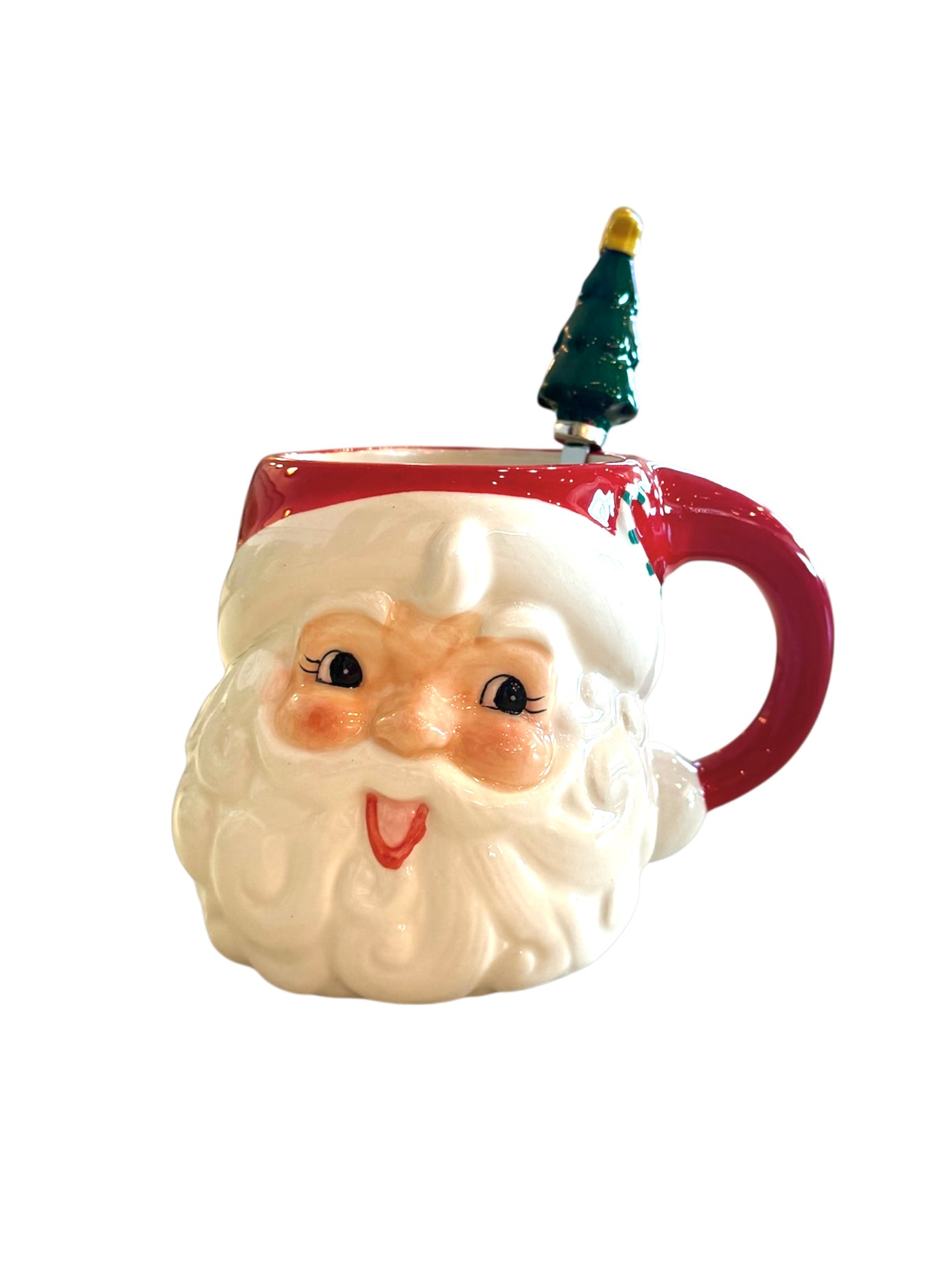 Santa Mug with Spoon- Red