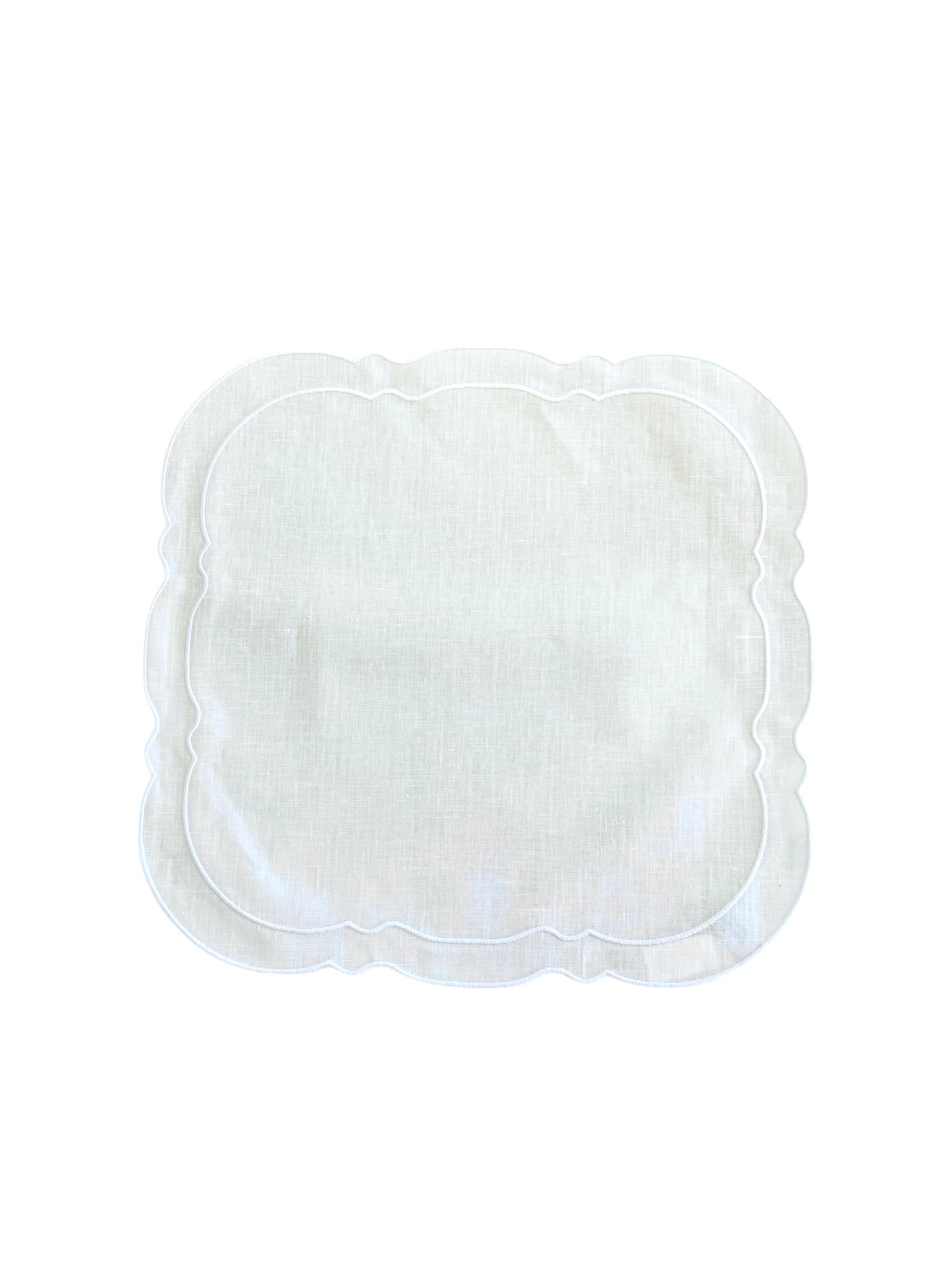 Set of 6 Square White Placemat