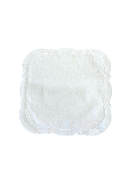 Set of 6 Square White Placemat