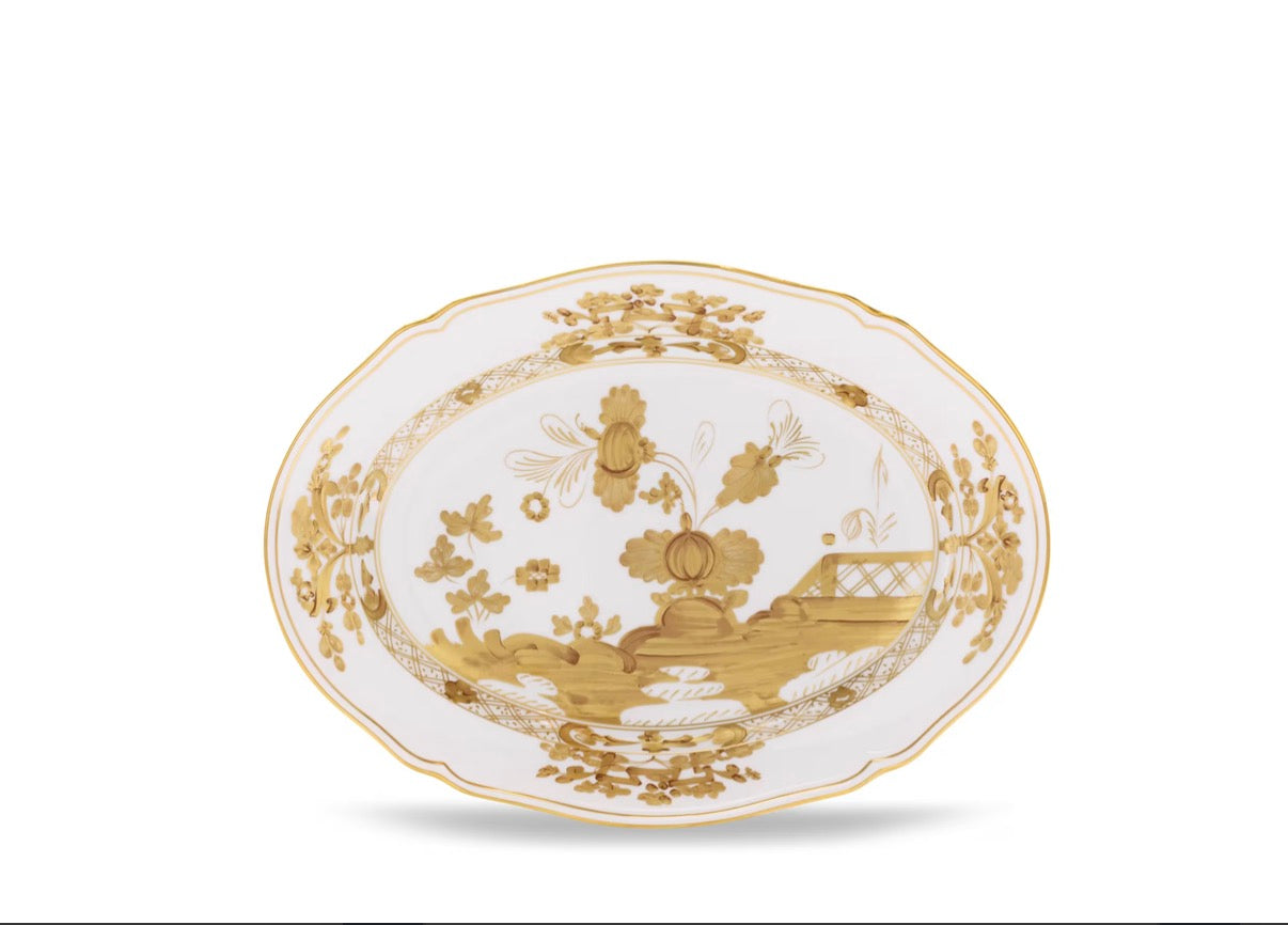 Oriente Italiano Aurum Large Oval Platter by Ginori 1735