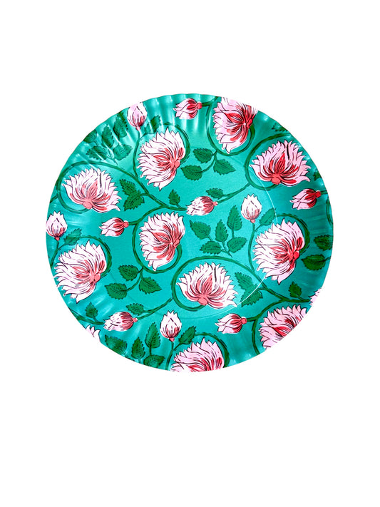 Spice Trail Melamine Platter- Green and Pink