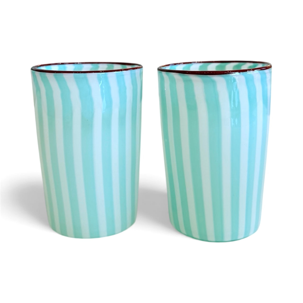 Venetian Blue Striped Tumbler-Set of 2