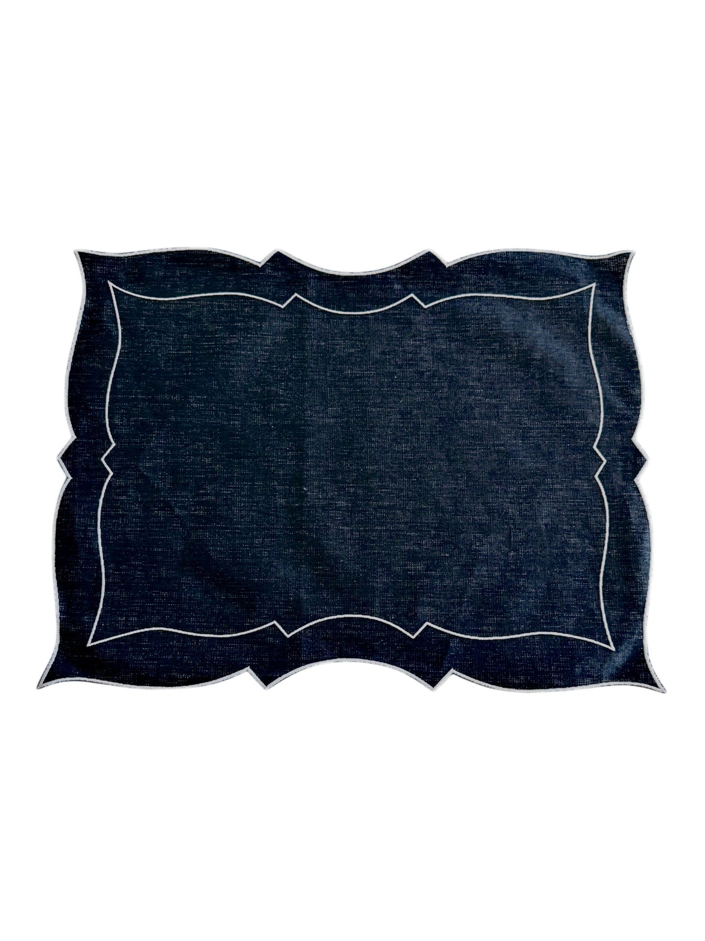 Set of 6 Italian Linen Coated Black Placemats