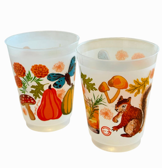 Autumn Woodland Shatterproof Cups, set of 10.
