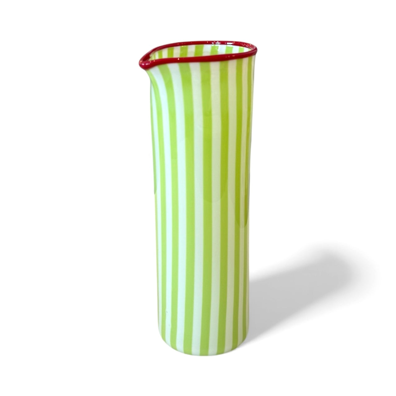 Venetian Lime Green Striped Carafe