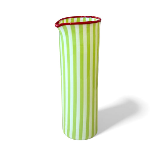Venetian Lime Green Striped Carafe