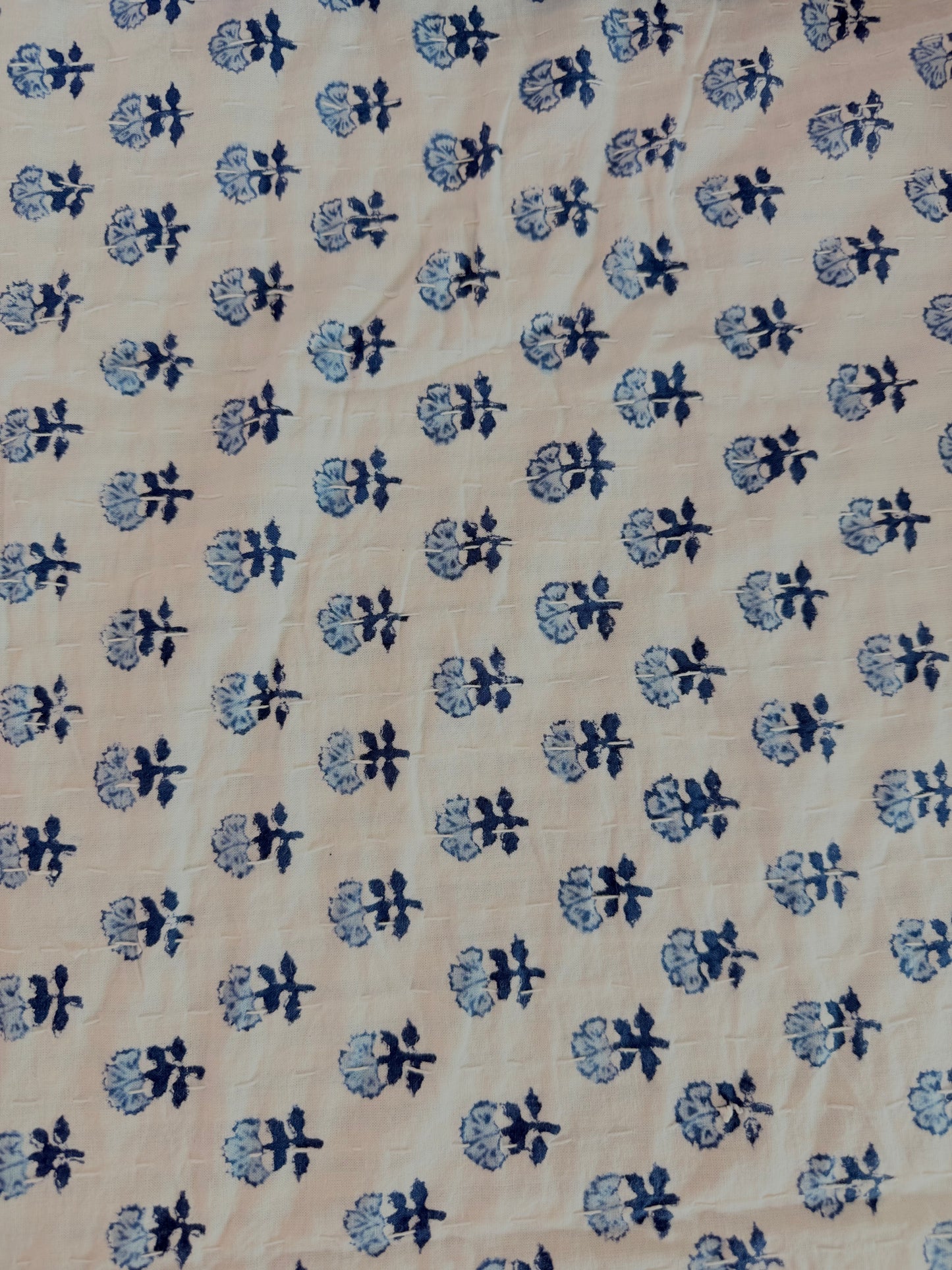 Custom Quilted Blue and White Tablecloth - Dimension- 70”x 144”