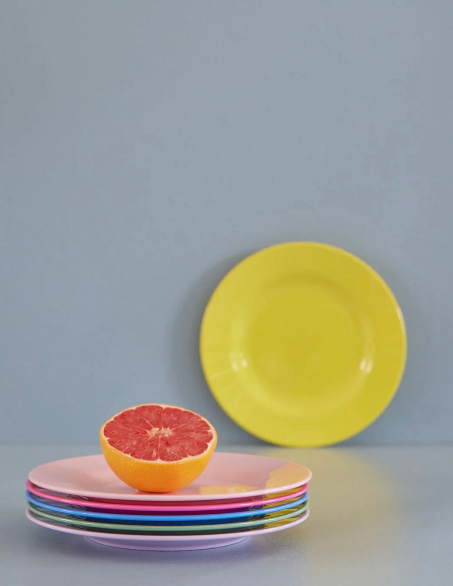 Melamine Rainbow Salad Plates, set of 6