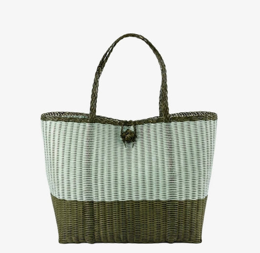 The Lilley Line Medium Market Bag in Rothko Sea Glass, Olive